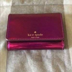 Kate Spade pink holographic wallet